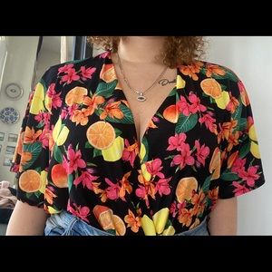 plus size tropical bodysuit